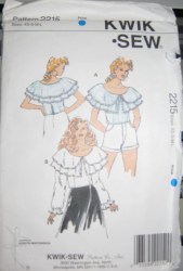 2215 KS LTWT SHORTER RUFFLE BLOUSE SLVS OR NOT PATTERN XS-LG
